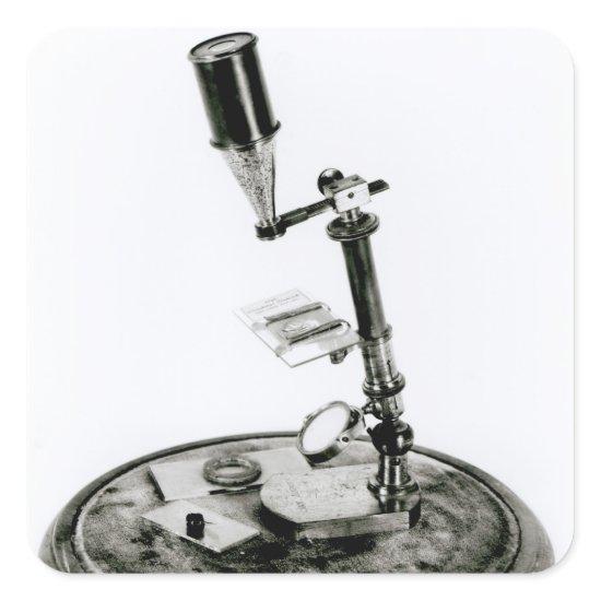 Darwin's microscope square sticker