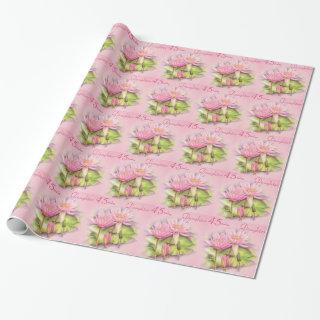 Daughter water lily pink 45th birthday wrap