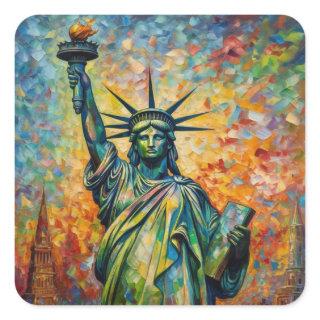 Dawn of Liberty, custom Square Sticker