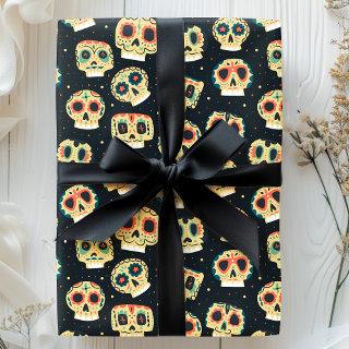 Day Of The Dead Dark Colorful Sugar Skull Pattern
