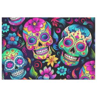 Day of the Dead Neon Sugar Skulls Tissue Paper