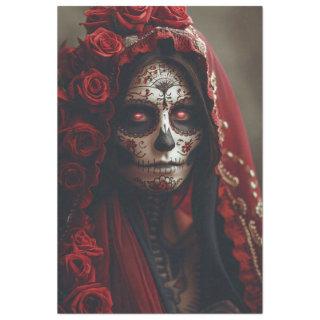 Day of the Dead Woman in Costume Decoupage Tissue Paper