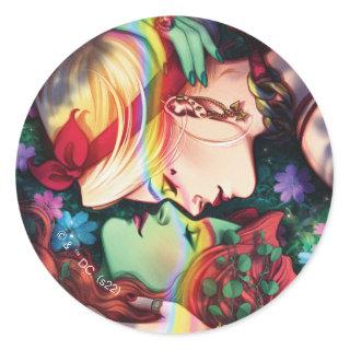 DC Pride Harley Quinn & Poison Ivy Comic Cover Classic Round Sticker