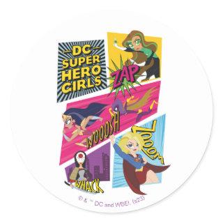 DC Super Hero Girls Action Panels Classic Round Sticker