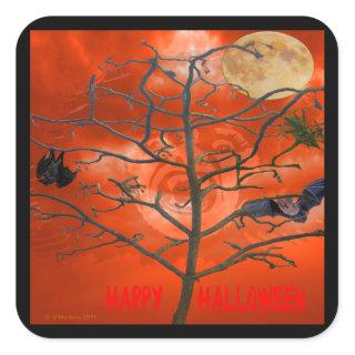 Dead Tree amongst an Orange Scary Sky Sticker