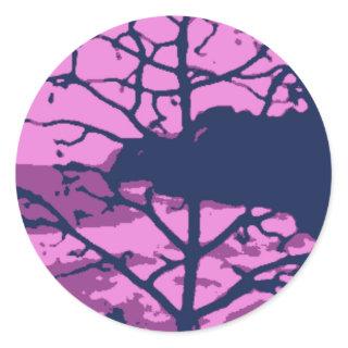 Dead Tree of Hawaii Gone Purple Classic Round Sticker