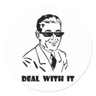 Deal With It Retro Classic Round Sticker