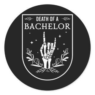 Death Of Bachelor Groom Groomsman Gothic Halloween Classic Round Sticker