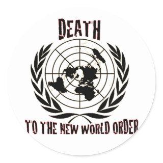 DEATH TO THE NEW WORLD ORDER CLASSIC ROUND STICKER