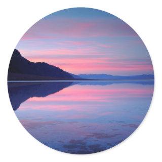 Death Valley National Park. Badwater at dawn Classic Round Sticker