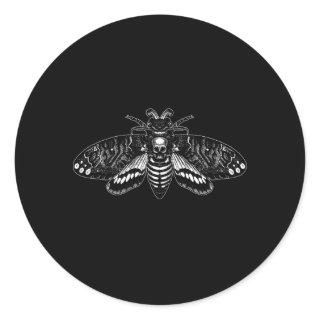 Death'S Head Hawkmoth Meto Mori Genus Acherontia M Classic Round Sticker