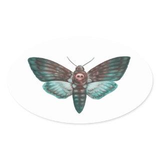 Death's-head Hawkmoth Oval Sticker