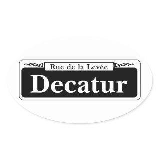 Decatur St., New Orleans Street Sign Oval Sticker