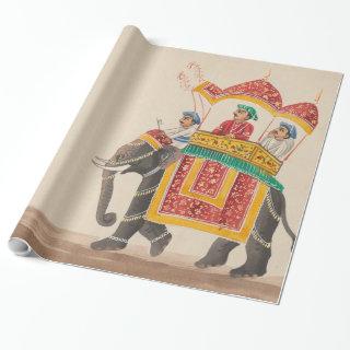 Decorated Indian Elephant with a Canopied Howdah