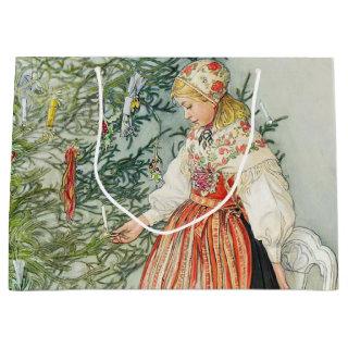 Decorating the Christmas Tree - Carl Larsson Large Gift Bag