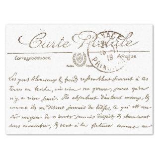 Decorative Carte Postale French Script Decoupage Tissue Paper