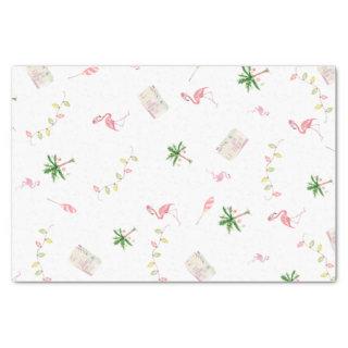 Decorative Coastal Christmas Flamingo Holiday  Tissue Paper