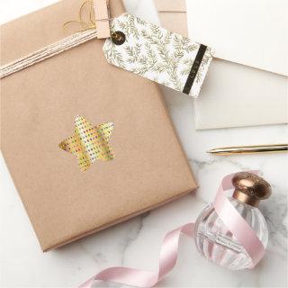 Decorative design in gold star sticker