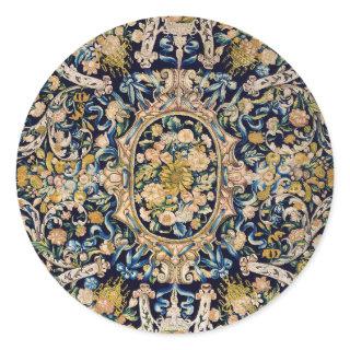 Decorative Floral Carpet Pattern Classic Round Sticker