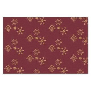 Decorative Golden Snowflakes Christmas Pattern Tissue Paper