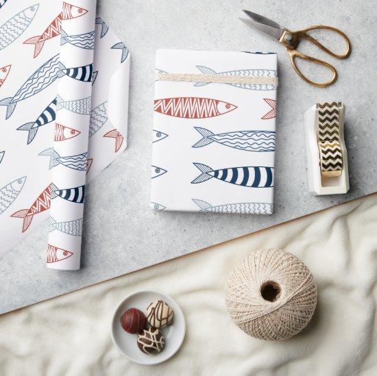 Decorative Mediterranean Sardines Fish Pattern