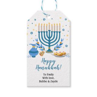 Decorative Menorah Hanukkah Holiday Gift Tags