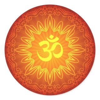 Decorative Om Design Classic Round Sticker