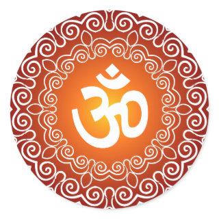 Decorative Om Design Classic Round Sticker