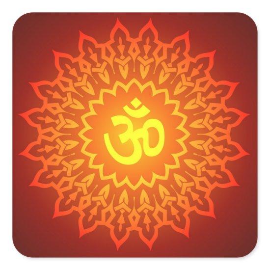 Decorative Om Design Square Sticker