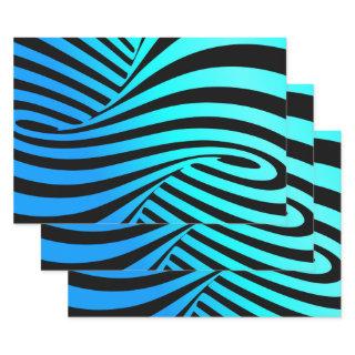 Decorative spirals, abstract line art blue black  sheets