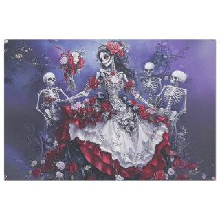 Decouapge Gothic Elegant Dancer White Red Dress  Tissue Paper