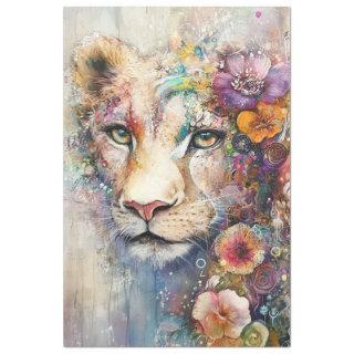 Decoupage Abstract Lions Face Artistic Element  Tissue Paper