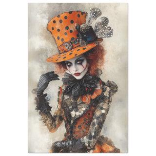 Decoupage Alice Adventure Mad Hatter Orange Black  Tissue Paper