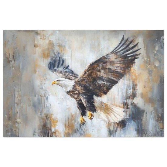 Decoupage Bald Eagle American Flag  Tissue Paper
