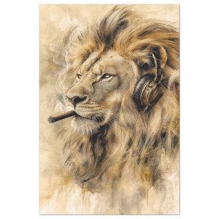 Decoupage Captivating Close UP Lions Face  Tissue Paper