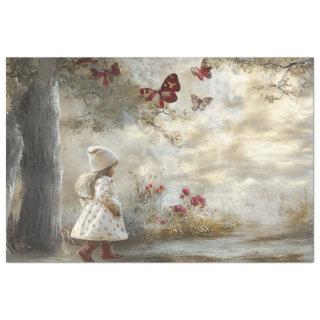 Decoupage Custom Fairytale Storybook Little Girl  Tissue Paper