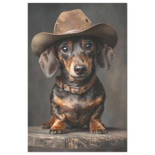 Decoupage Dachshund Sheriff Dog on the Range Tissue Paper