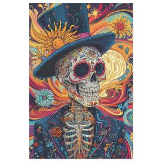 Decoupage Day of Dead Skeleton Vibrant Colored  Tissue Paper