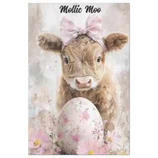 Decoupage Easter Highland Calf Mollie Moo Custom Tissue Paper