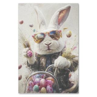 Decoupage Easter Rabbit Leather Jacket Egg Hunt Tissue Paper