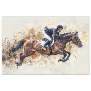 Decoupage Equestrian Horse Jumping  Tissue Paper