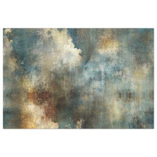 Decoupage Faux Finish Abstract Blue Brown White Tissue Paper
