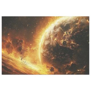 Decoupage Fiery Flames Chaotic Earth  Tissue Paper