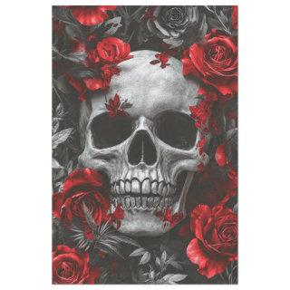 Decoupage Gothic Silver Skeleton Skull  Tissue Paper