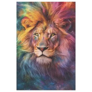 Decoupage Lion of Spectrum of Colors  Tissue Paper