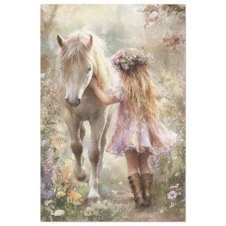 Decoupage Magical Lily Her Horse Luna in Meadow Tissue Paper