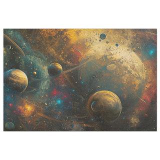 Decoupage Outer Space Galaxies Stars Planets Tissue Paper