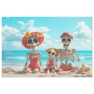 Decoupage Poster Skelton Beach Family Bridges Tissue Paper