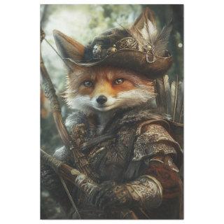 Decoupage Red Fox as Robin Hood of the Forest Tissue Paper