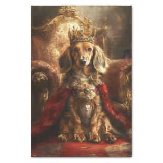 Decoupage Royal Crown Dachshund Gold Throne Tissue Paper